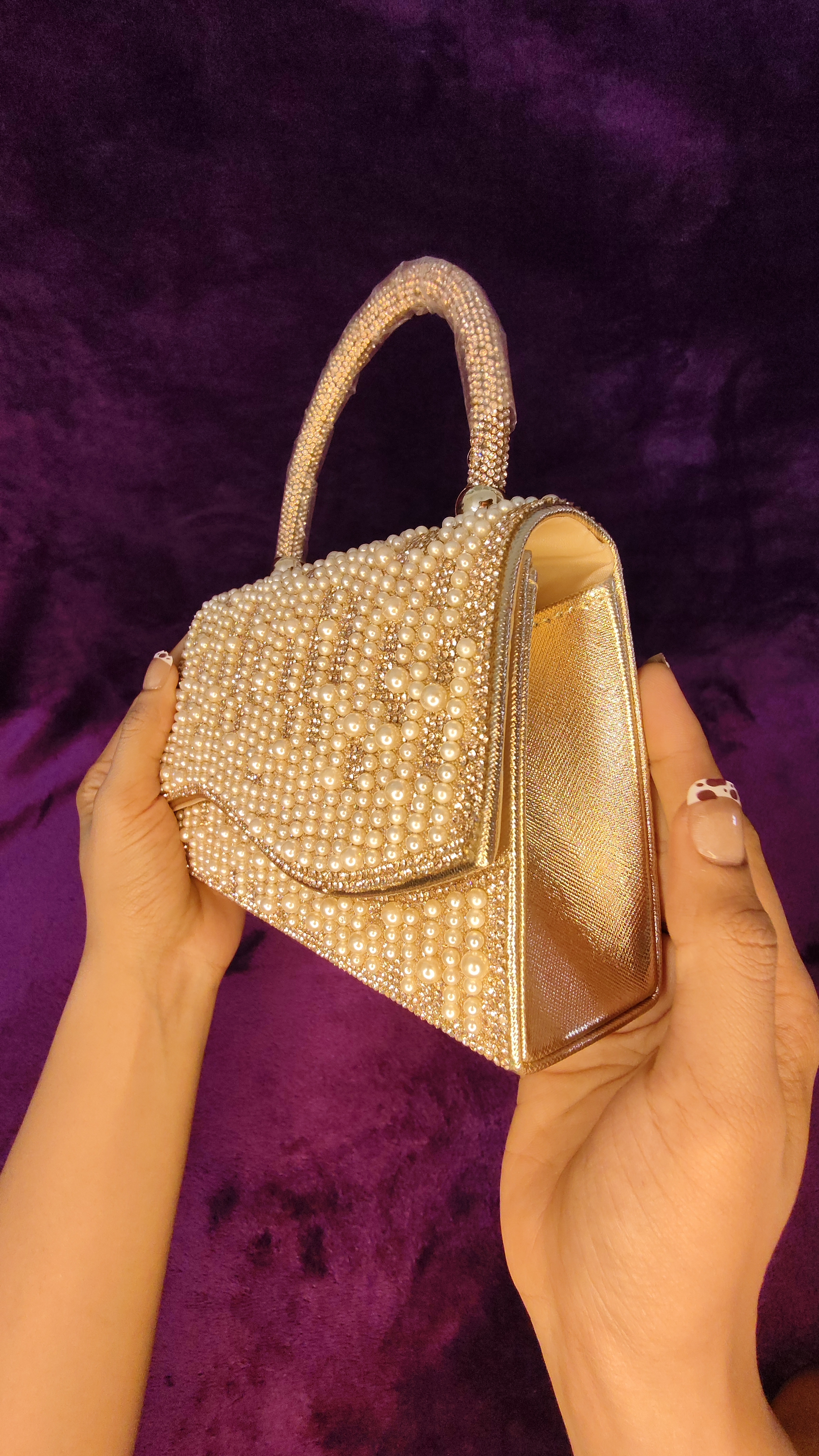 Golden Luxe Pearl Clutch thumbnail 6