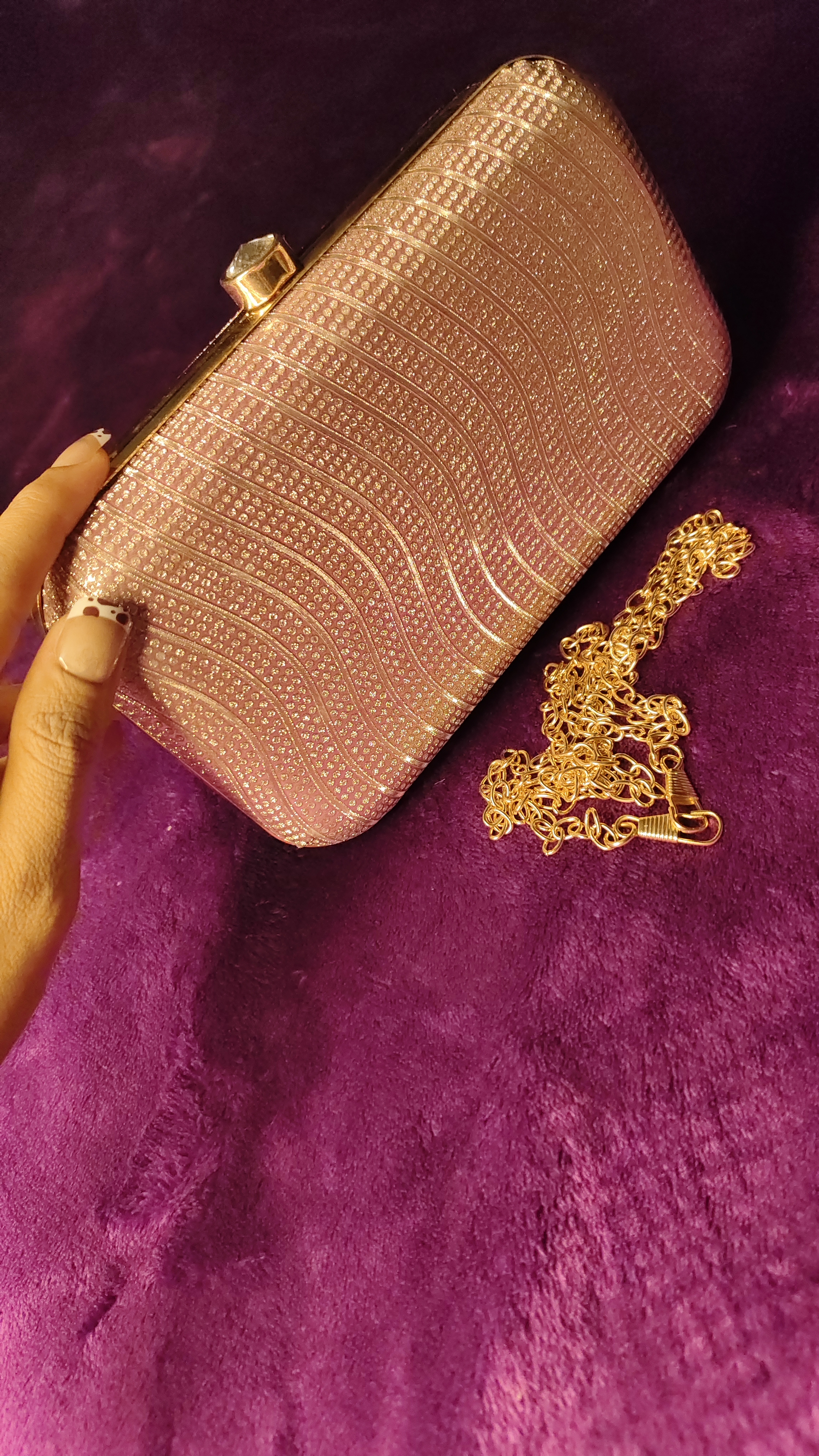 Sparkly Rose Gold Clutch thumbnail 6