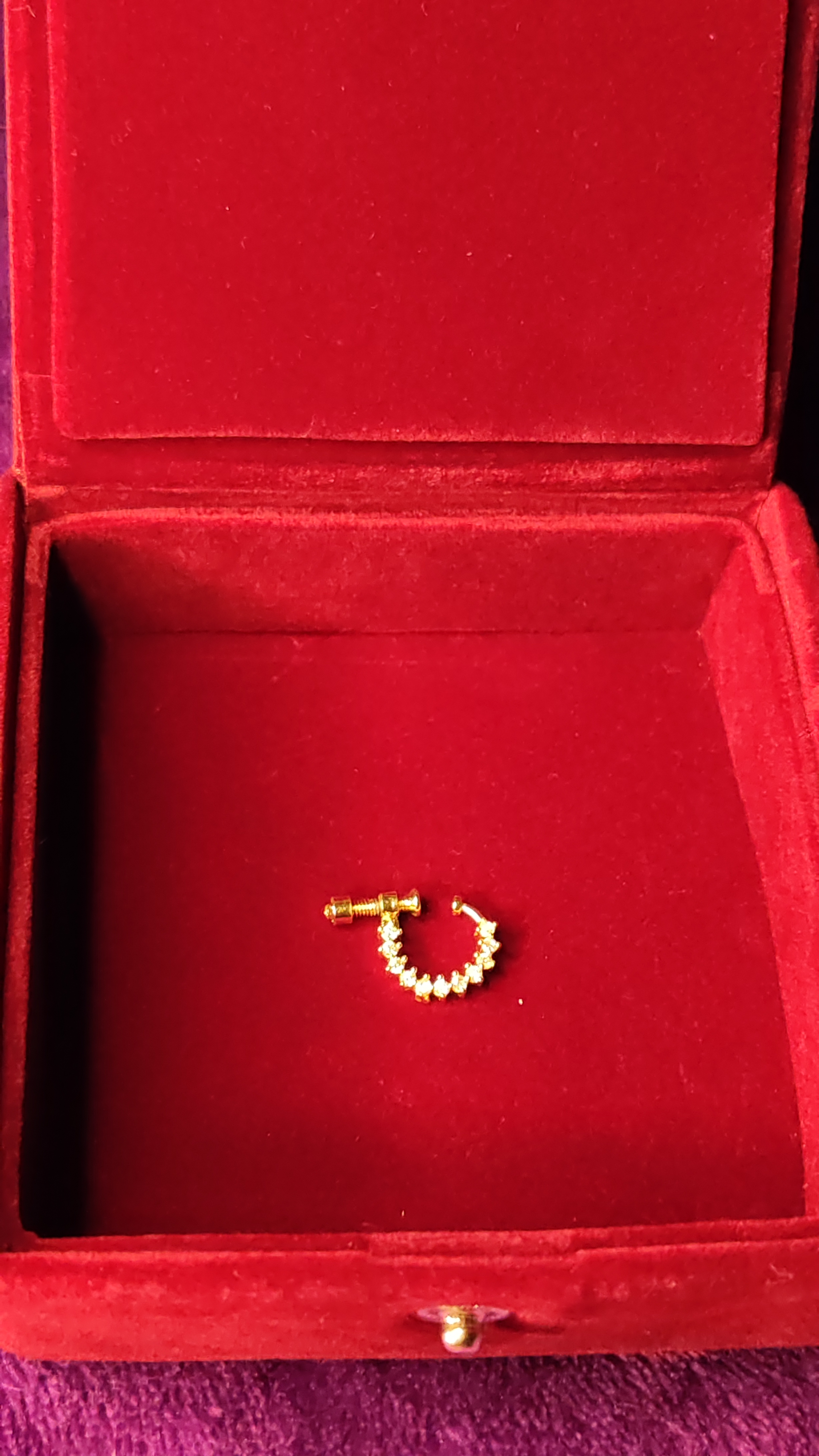 Sparkling nose ring with velvet box thumbnail 5