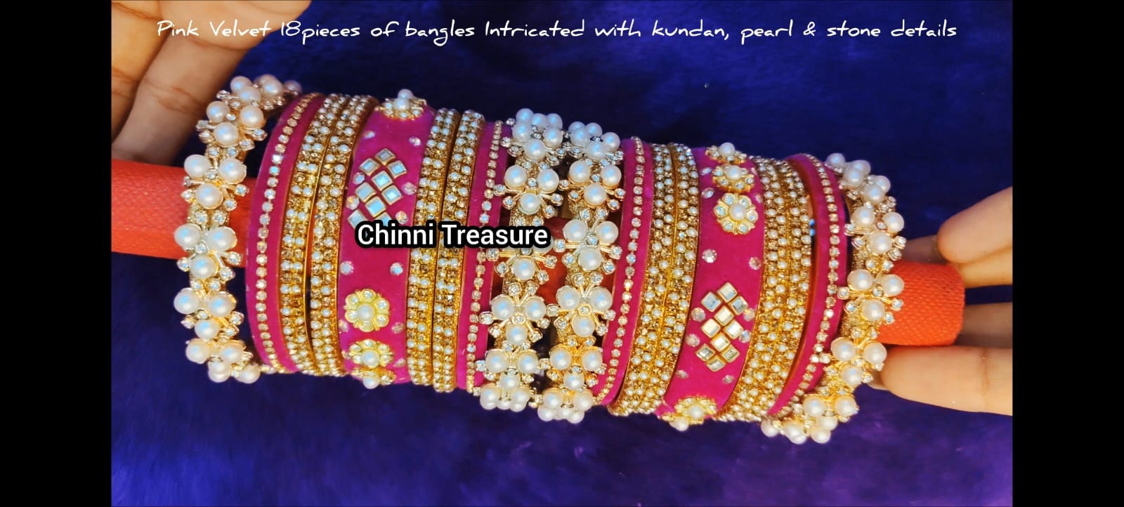 Pink Velvet Bangle Set thumbnail 8