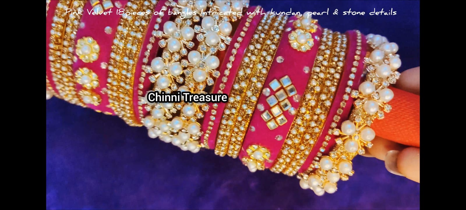 Pink Velvet Bangle Set thumbnail 7