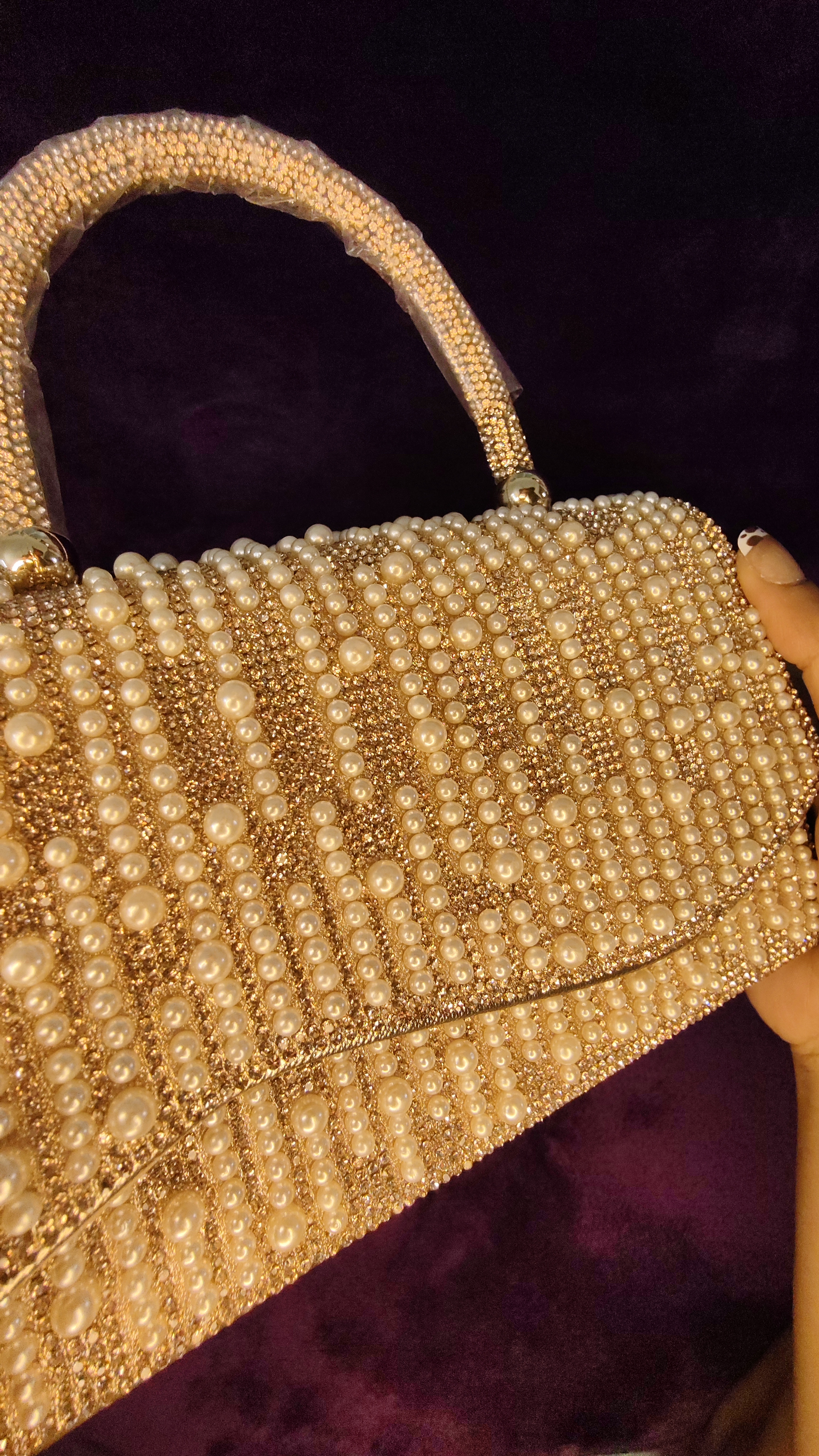Golden Luxe Pearl Clutch thumbnail 3