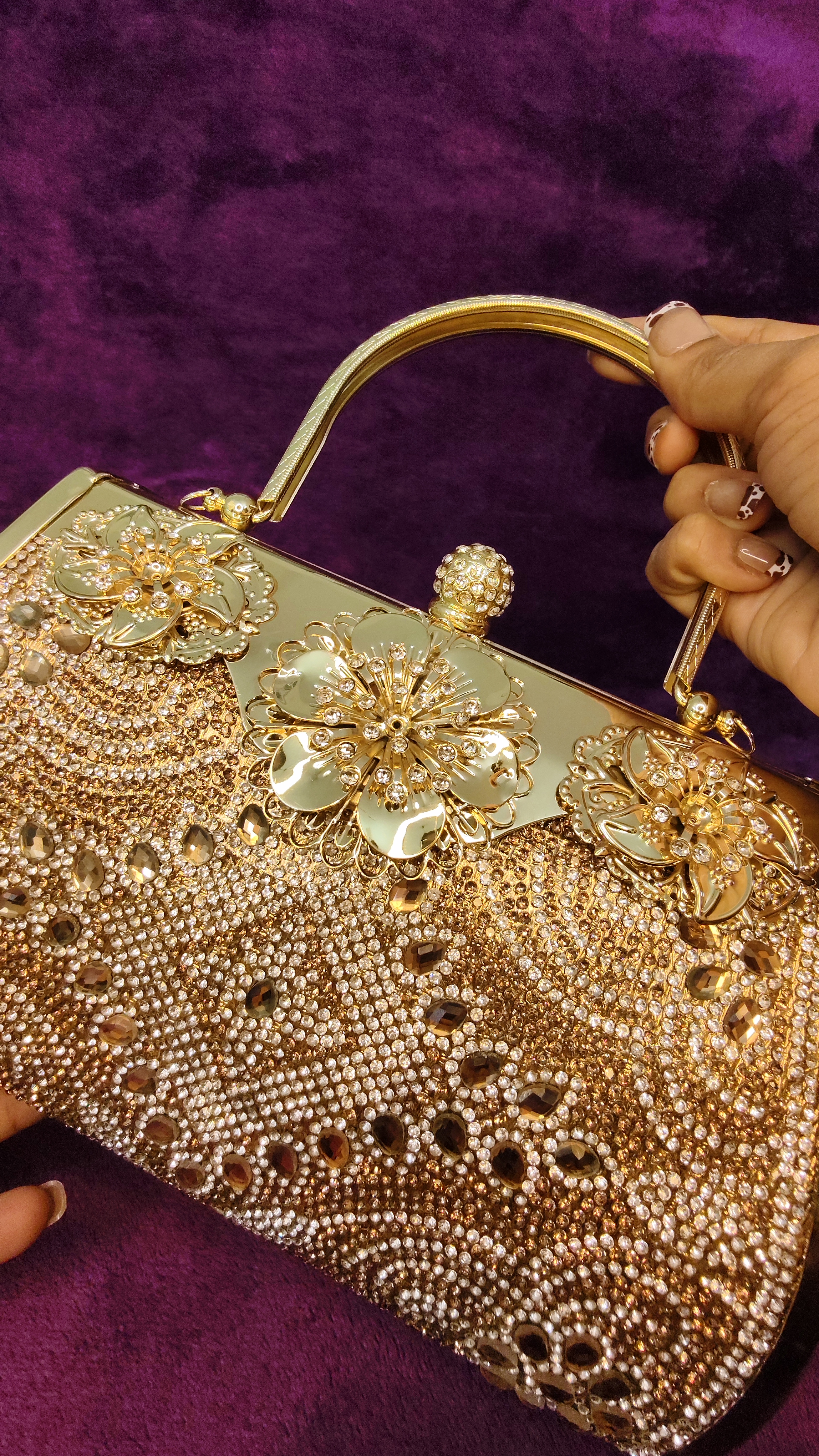 Golden Flower Glam Clutch thumbnail 8