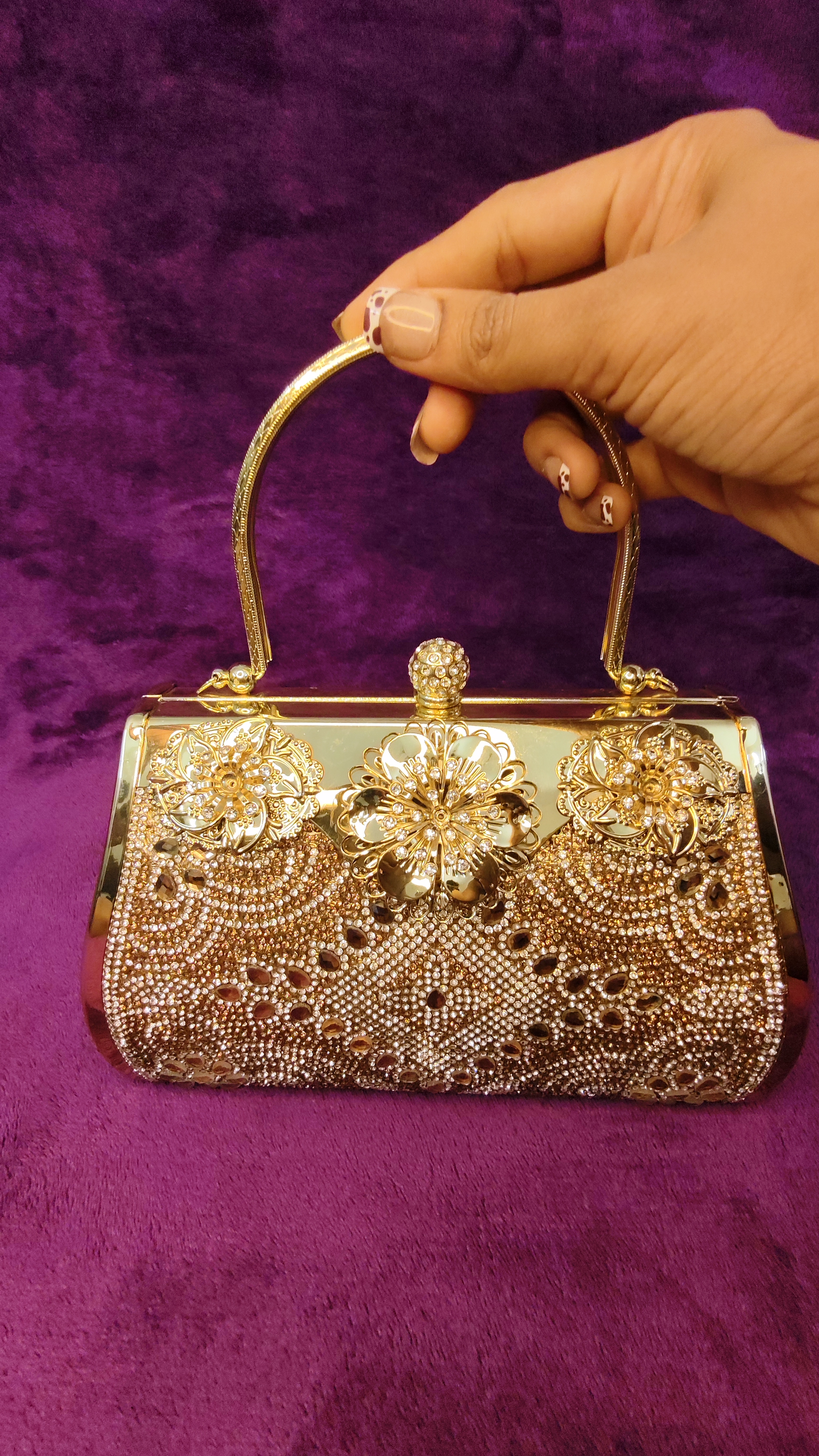 Golden Flower Glam Clutch thumbnail 2