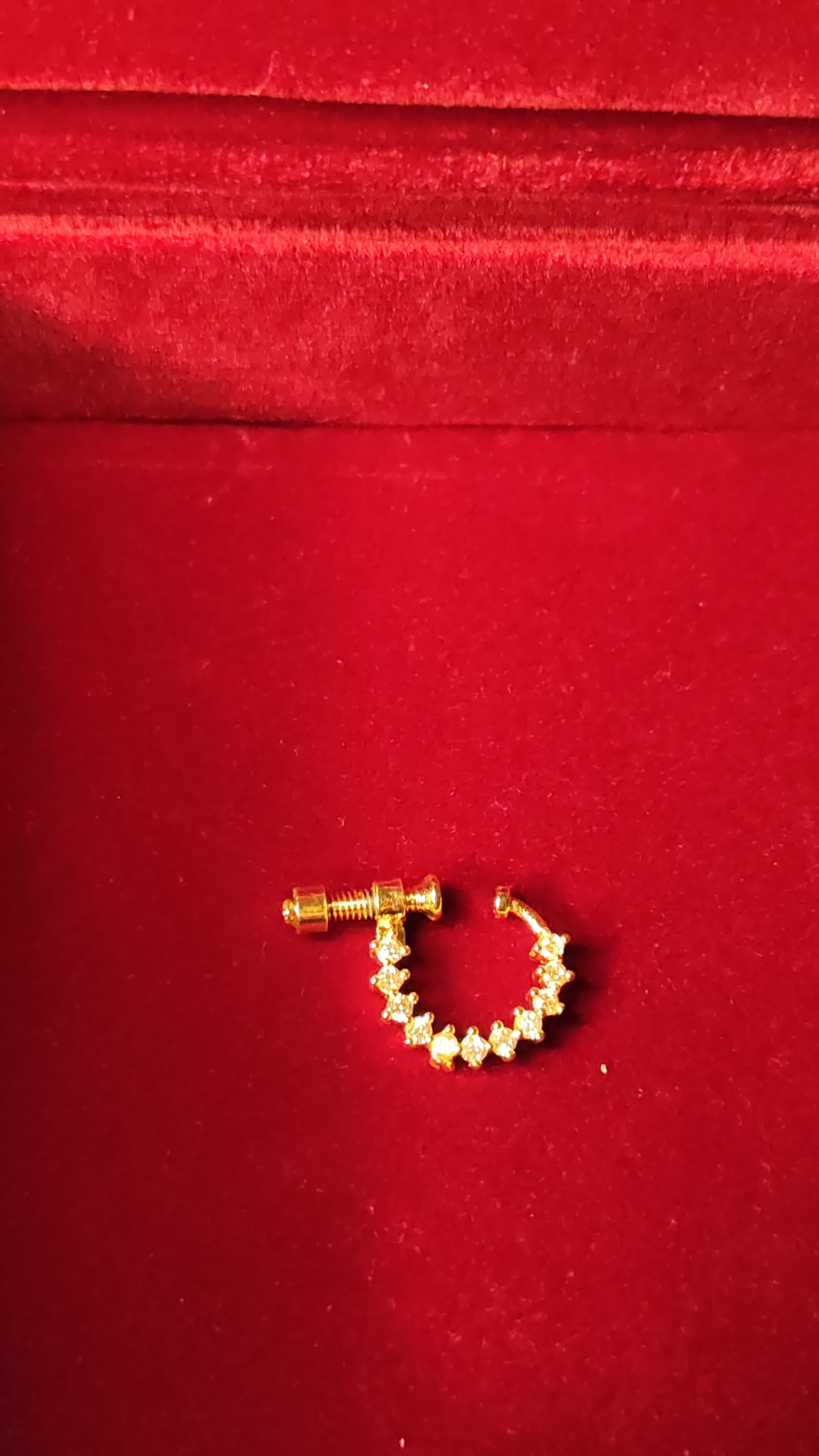 Sparkling nose ring with velvet box thumbnail 6