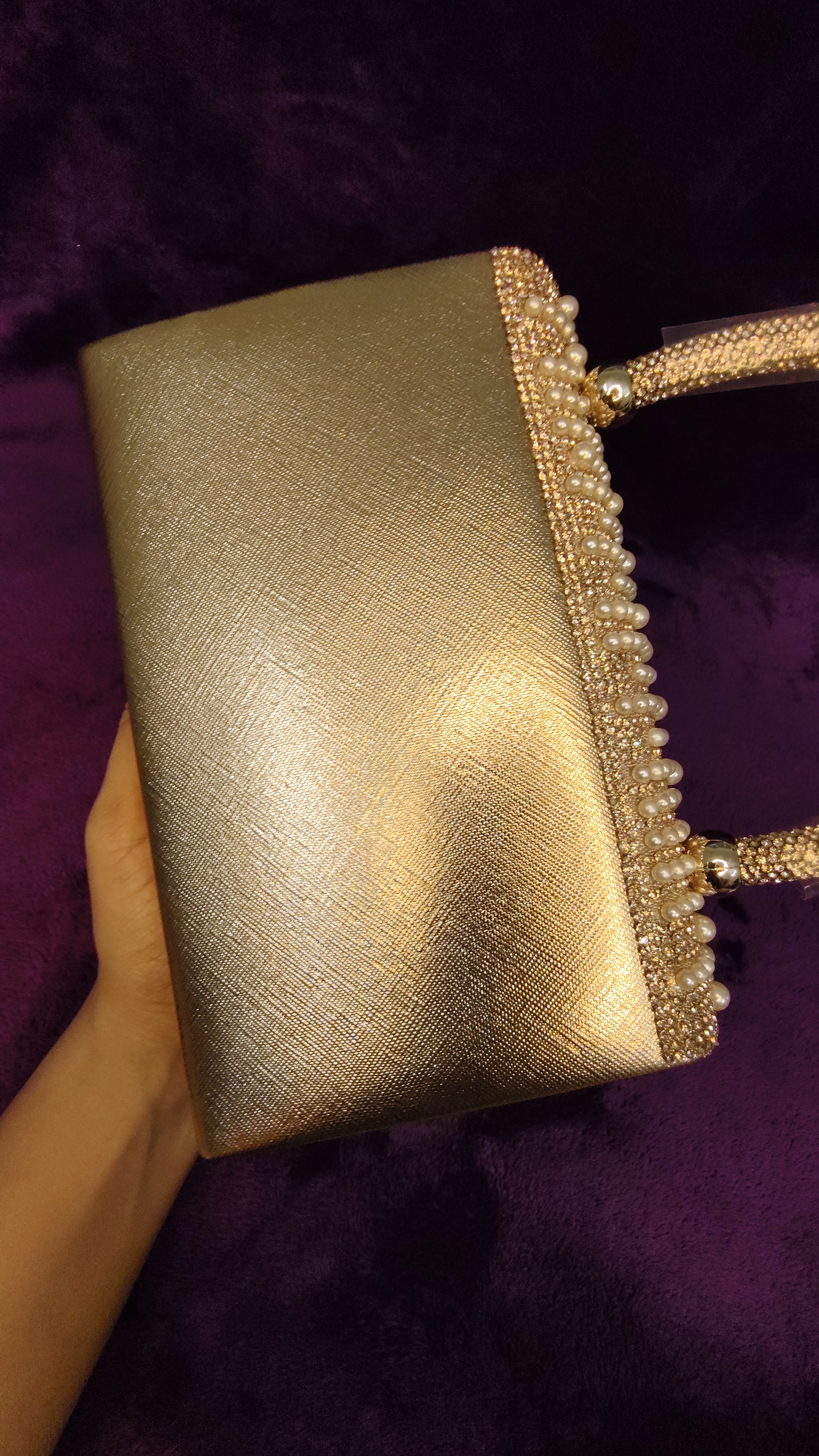 Golden Luxe Pearl Clutch - Image 1