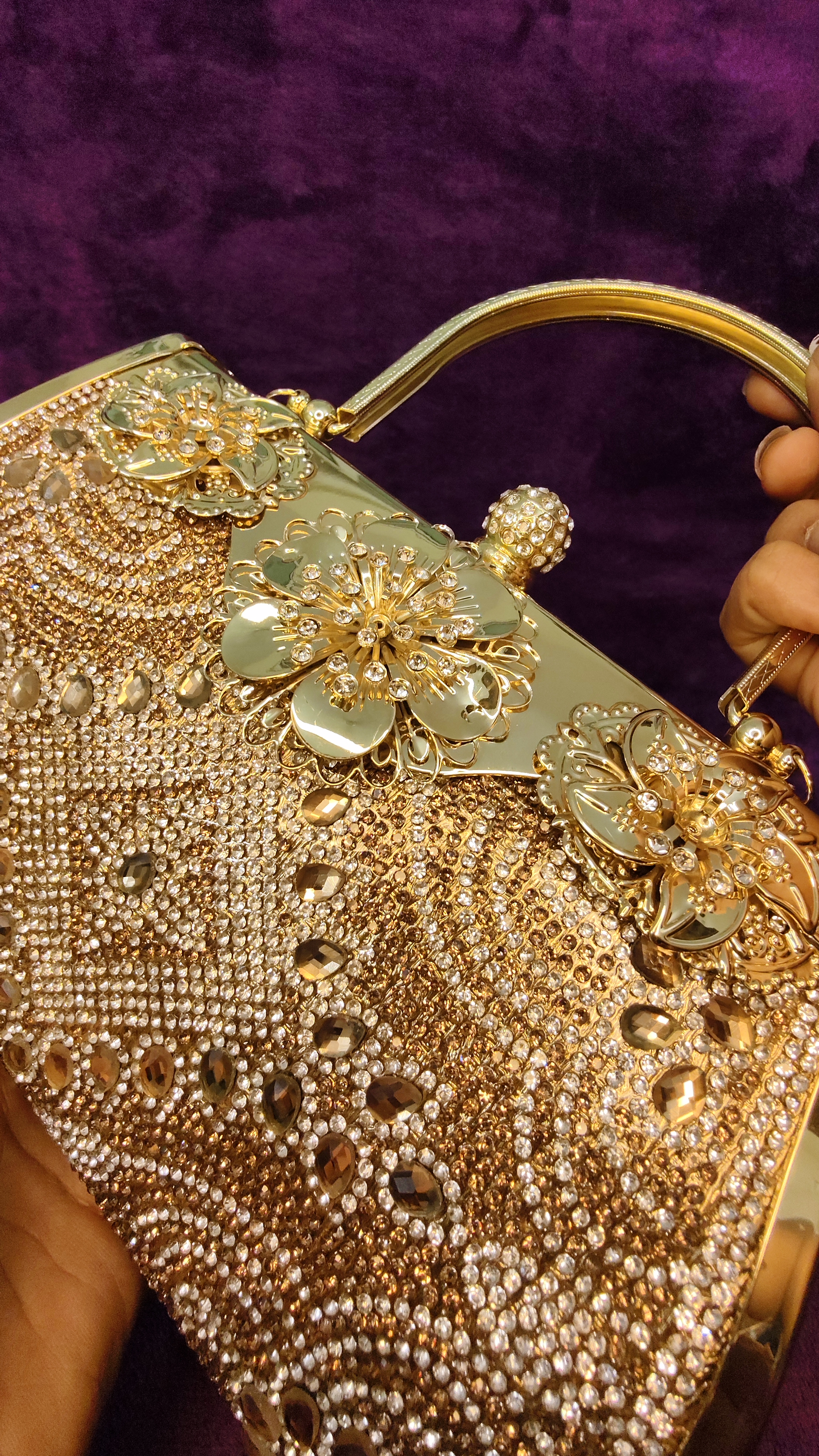 Golden Flower Glam Clutch thumbnail 7