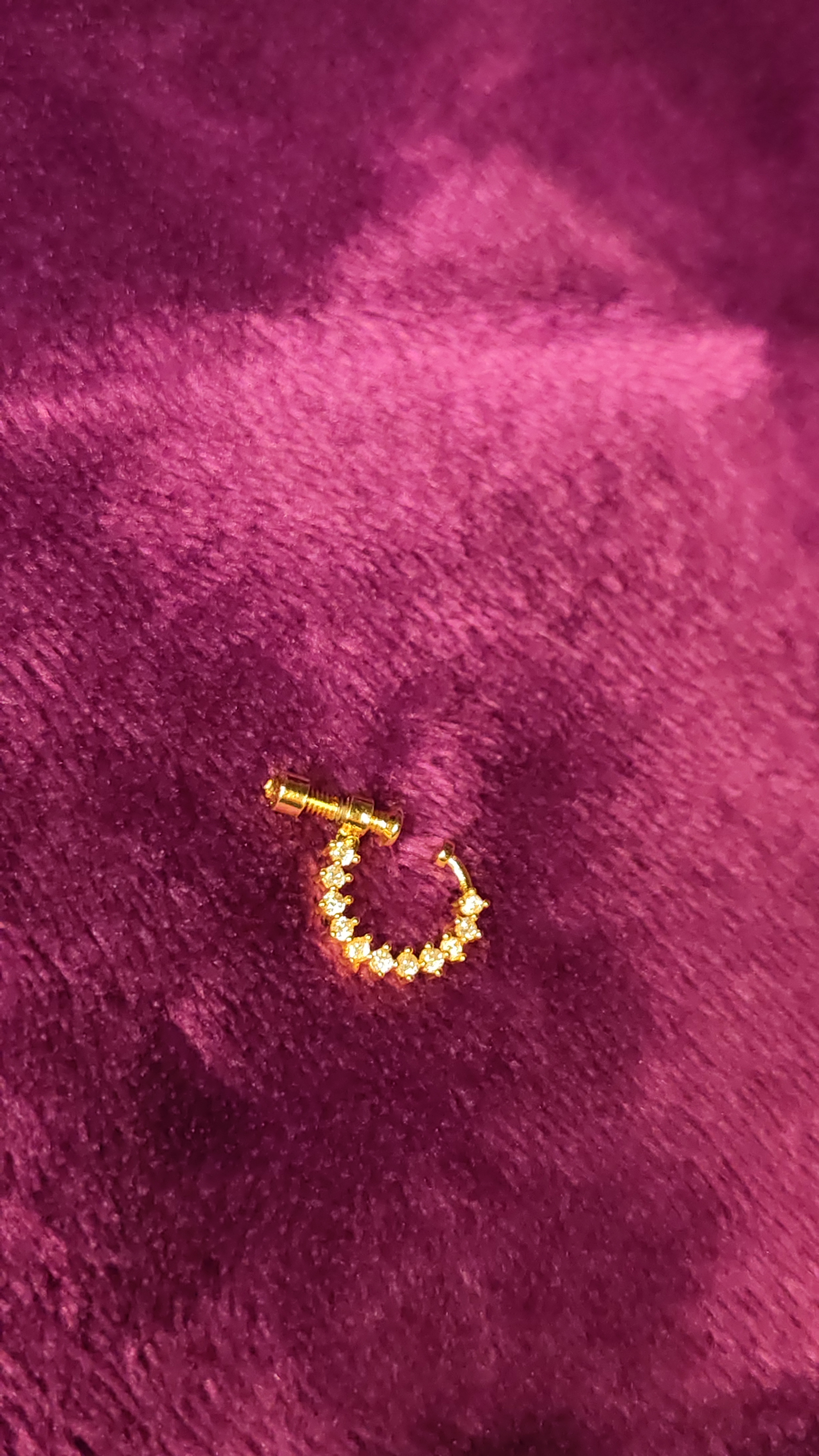 Sparkling nose ring with velvet box thumbnail 2
