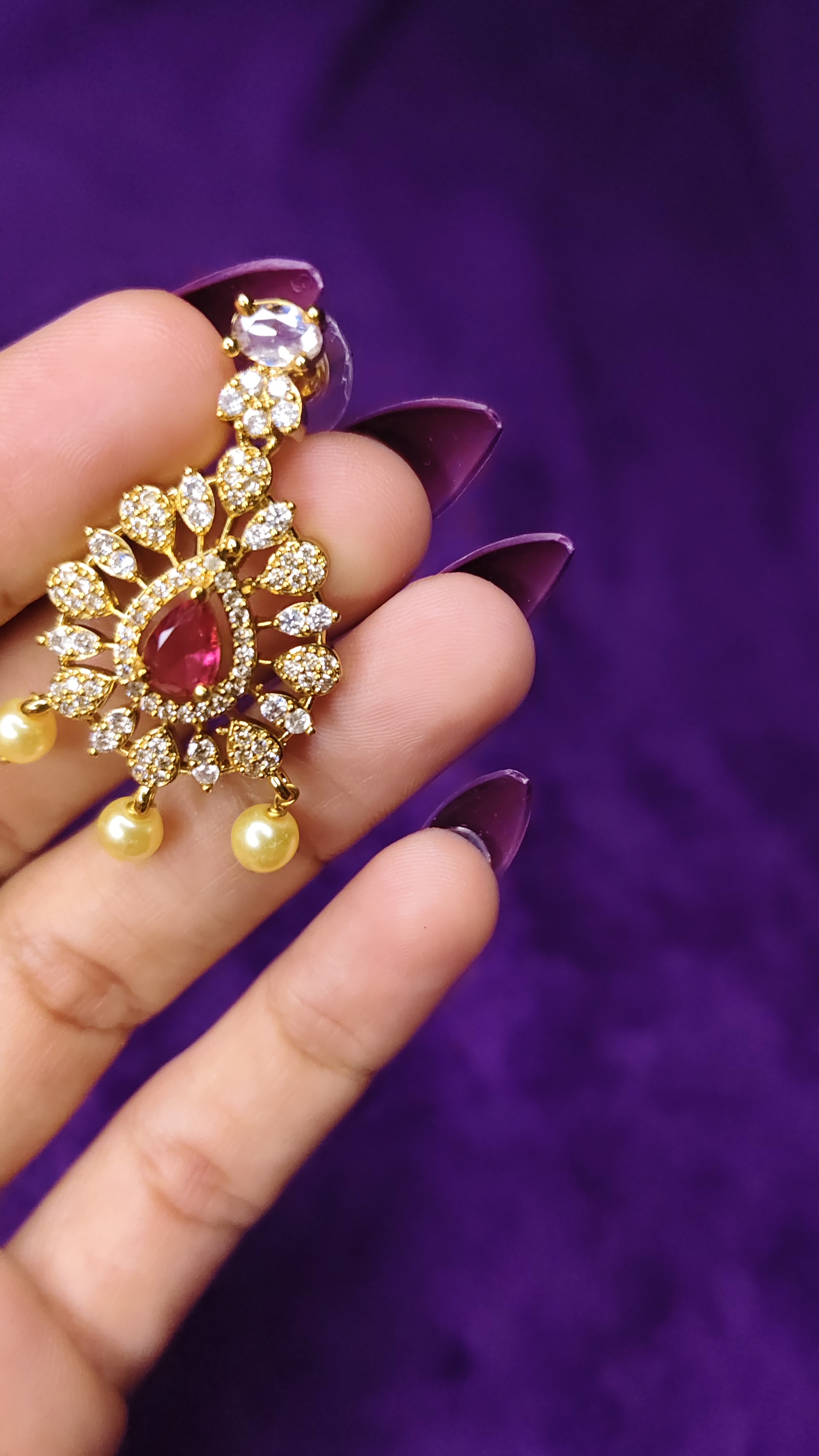 Royal Ruby Kundan Necklace Set thumbnail 4