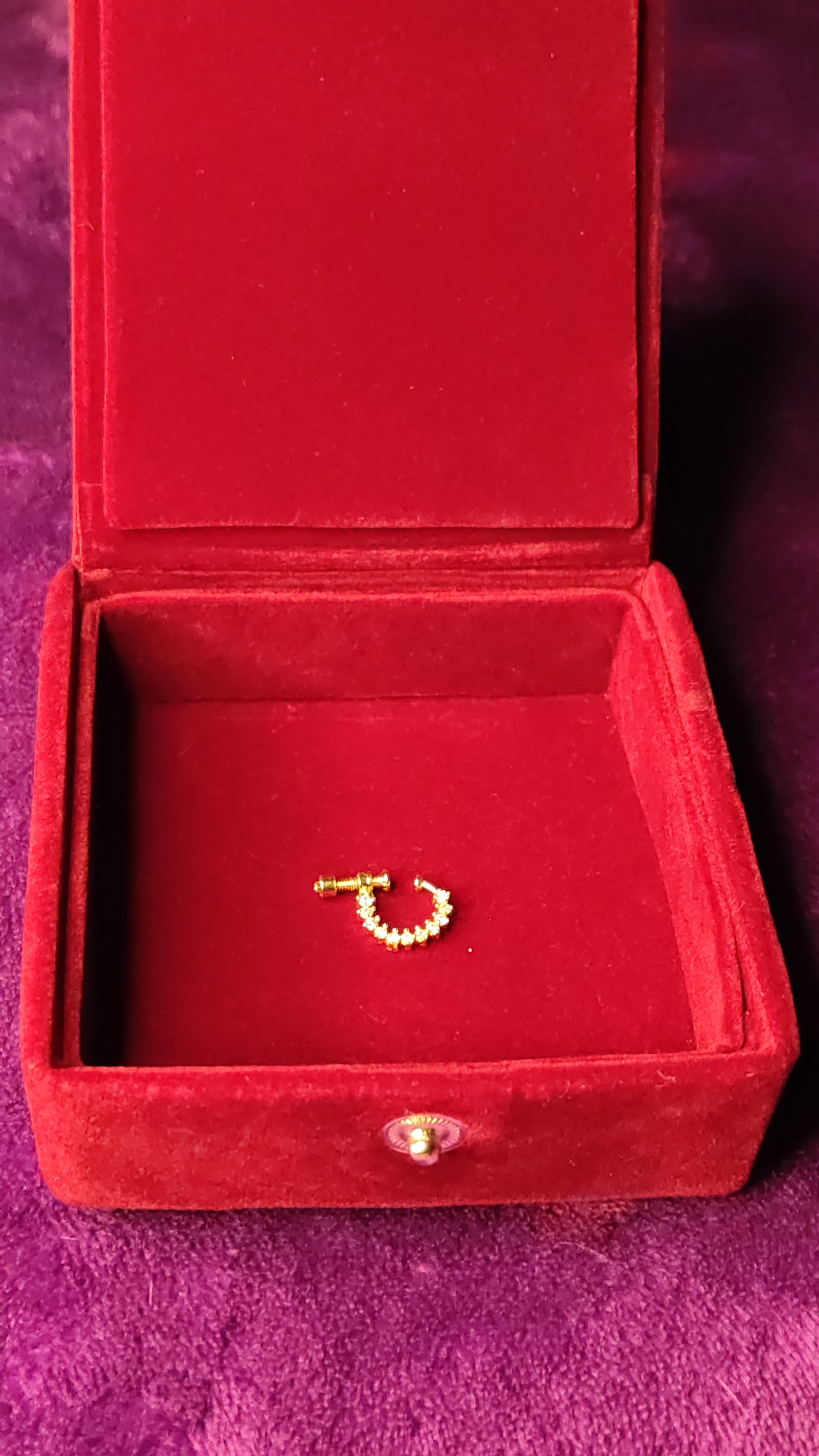 Sparkling nose ring with velvet box thumbnail 4