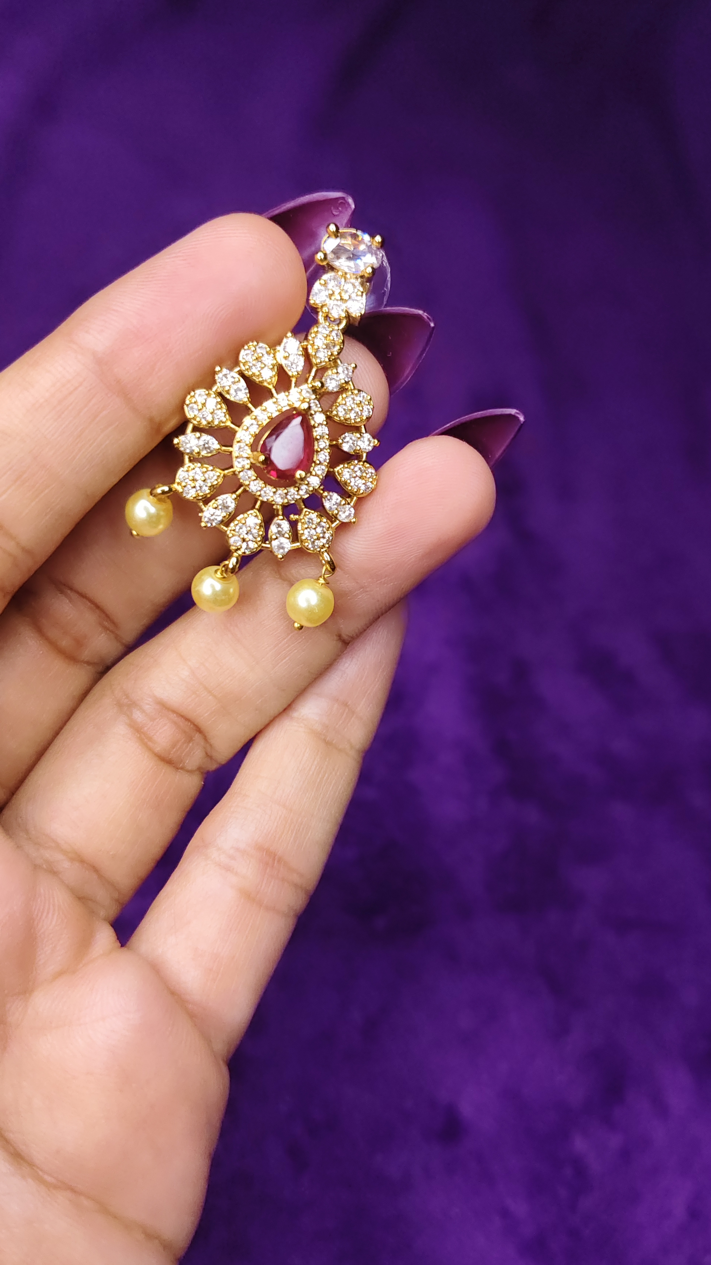 Royal Ruby Kundan Necklace Set thumbnail 5