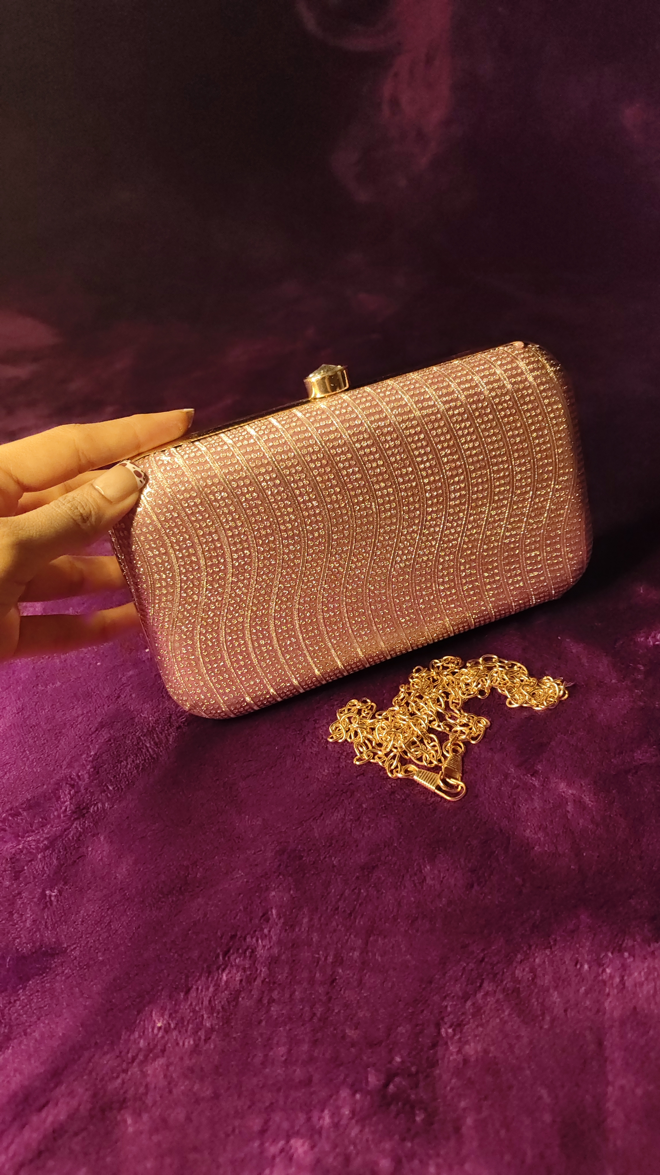 Sparkly Rose Gold Clutch thumbnail 2