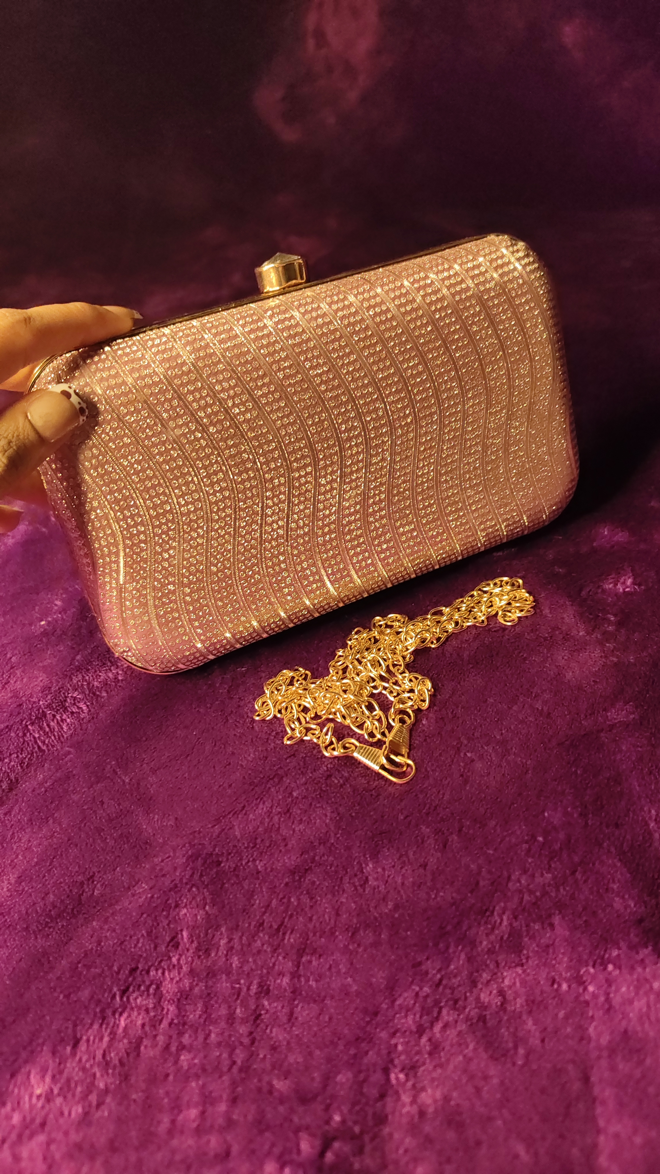 Sparkly Rose Gold Clutch