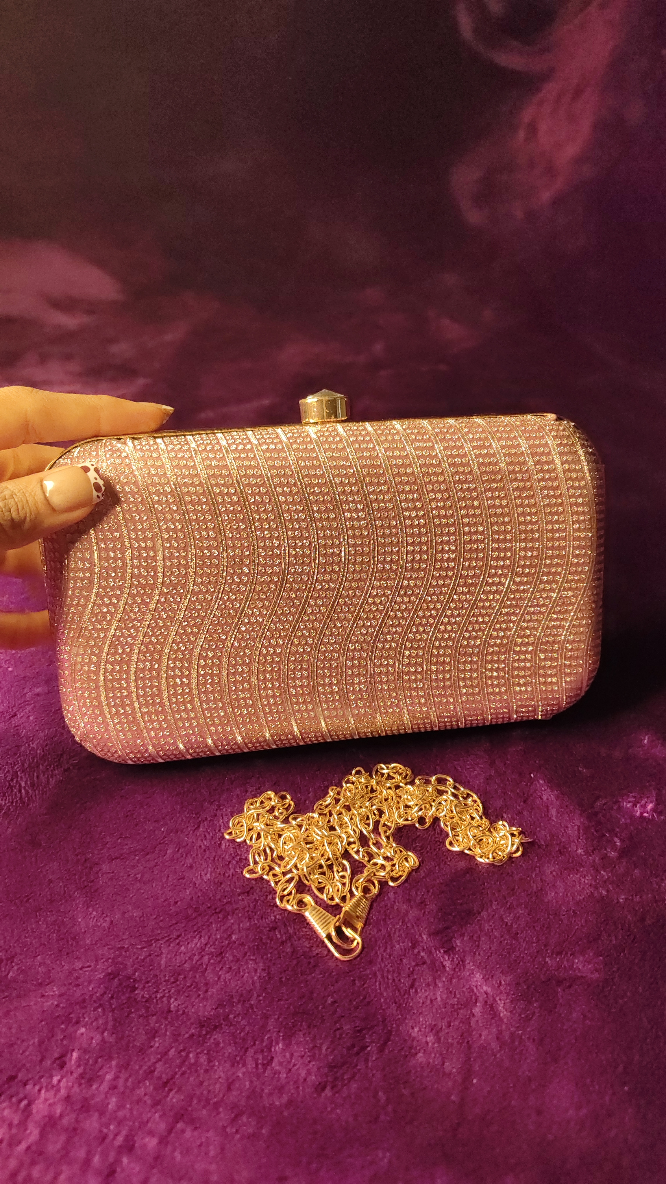 Sparkly Rose Gold Clutch thumbnail 3